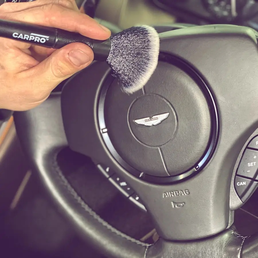 inside Aston Martin during the valeting process